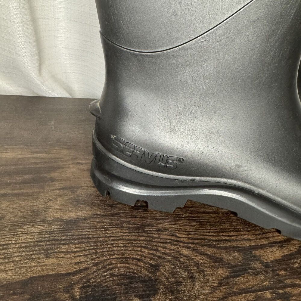 SERVUS Rubber Waterproof PVC Work Boots Plain Soft Toe Men 7 Wmn 9 - Picture 4 of 7